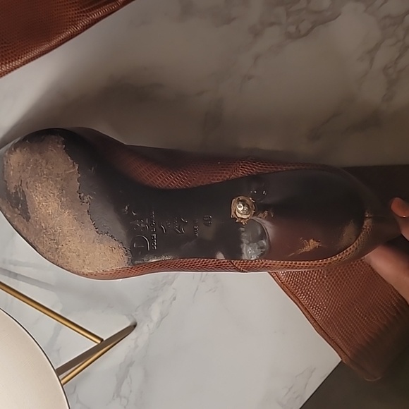 AUTHENTIC DOLCE & GABBANA  BROWN LEATHER LIZARD PRINT BOOTS - US 10 / EU 40 - Picture 8 of 16